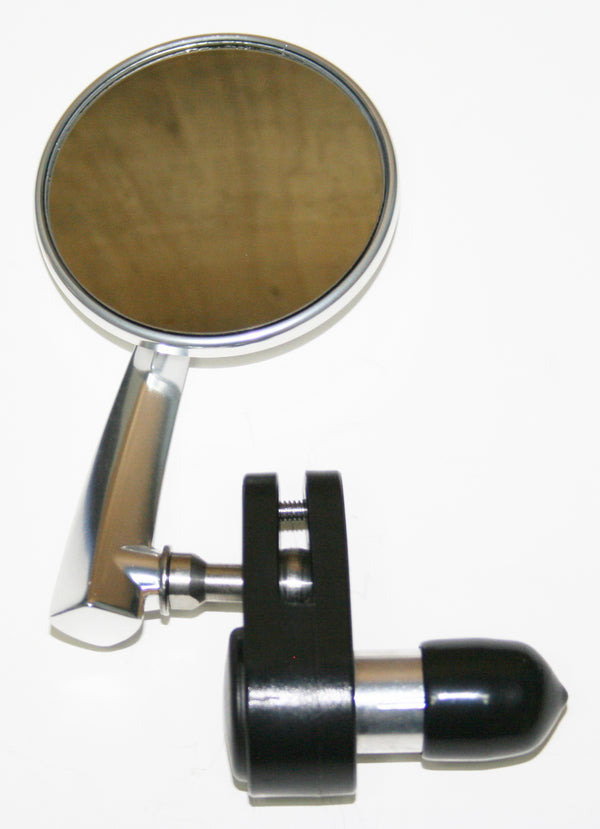 Universal Bar End 3" Mirror Polished Aluminum Left Side