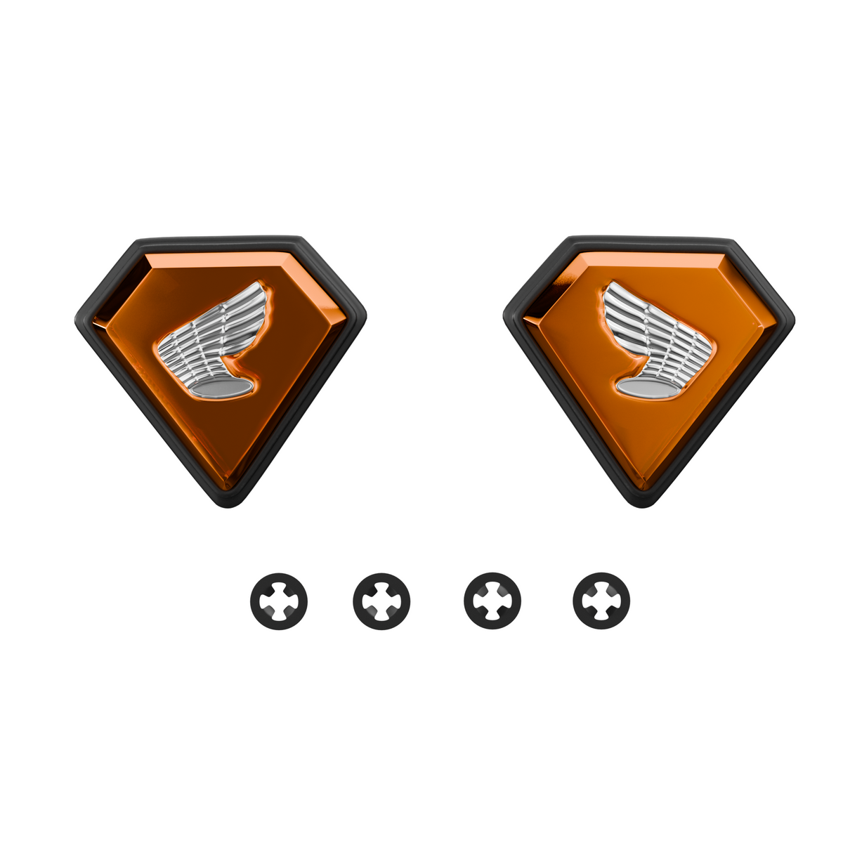 Honda CB750K Side Cover Emblem Set Orange 1971-76K 87126-341-000