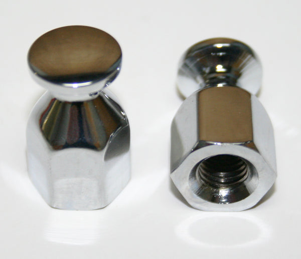 Universal Chrome Bungee Nut set of 2-8mm x 1.25mm