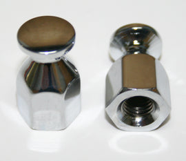 Chrome Bungee Nut Set/2 ~ 8mm x 1.25mm (27-5507)