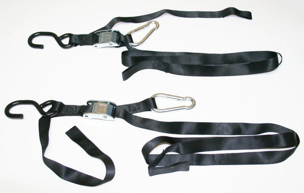 Universal Black Tie Downs with Assist Carabiner