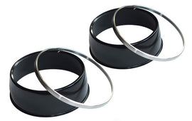 Two Metal Speedo / Tach Gauge Covers With Crimp Rings (49-0252)