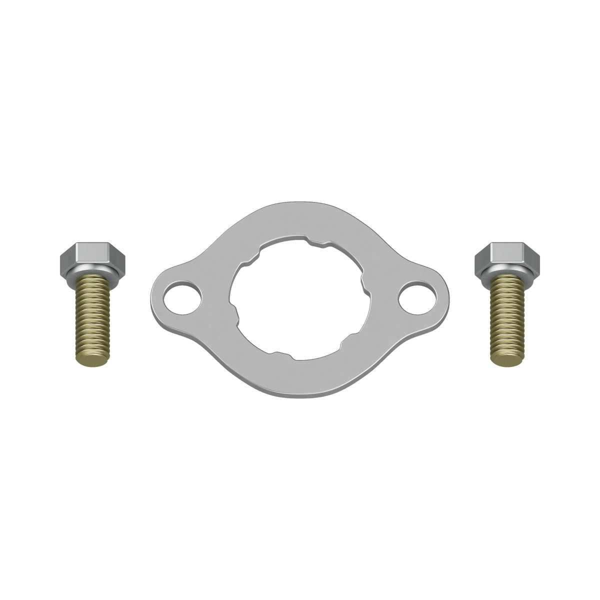 Front sprocket lock plate set — Front three-quarter