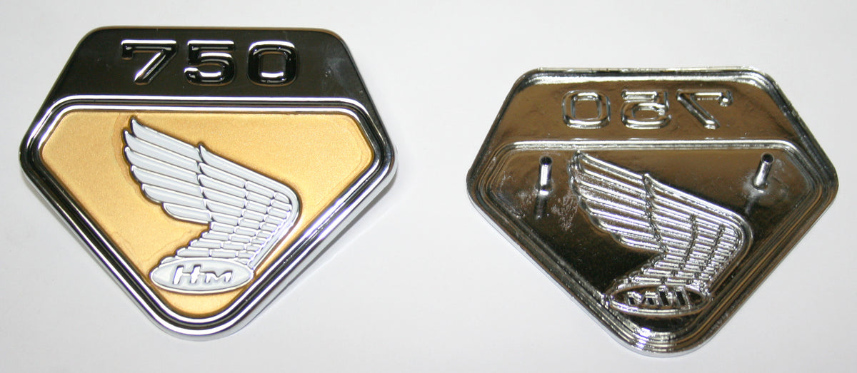 Honda CB750K Side Cover Emblem Set Gold 1969-70K 87123-300-020