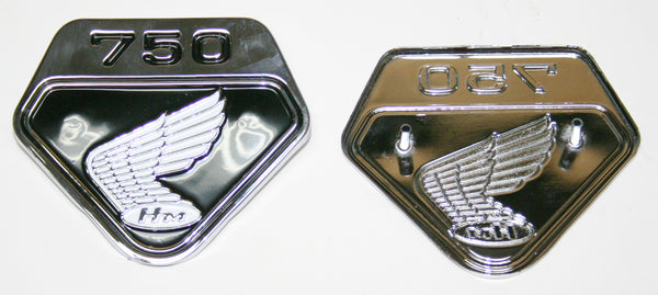 Honda CB750K Side Cover Emblem Set Black 1969-70K 87123-300-020