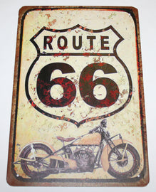 Route 66 (Painted Style) - Tin Sign (61-0032)