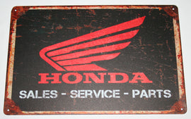 Honda Logo (Black Background) - Tin Sign (61-0035)
