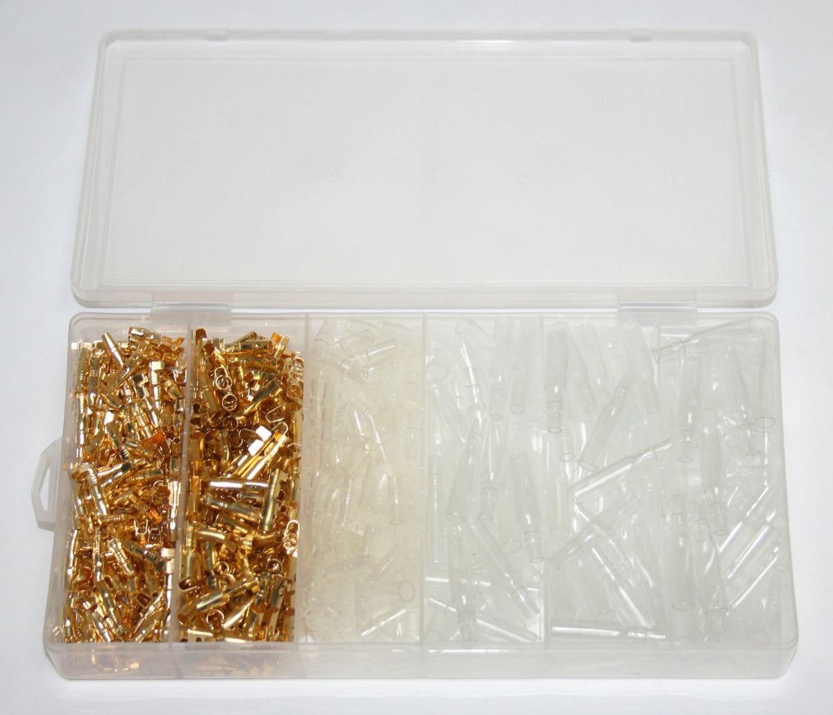 Universal 600Pc Round Style Wire Crimp Bullet Terminal Set with Covers in Plastic Storage Case