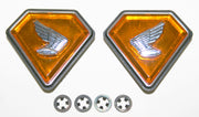 Honda CB750K Side Cover Emblem Set Orange 1971-76K 87126-341-000