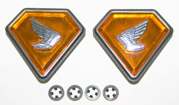 Honda CB750K Side Cover Emblem Set Orange 1971-76K 87126-341-000