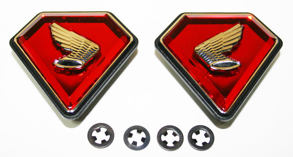 Honda CB750K Side Cover Emblem Set Red 1971-76K 87126-300-405
