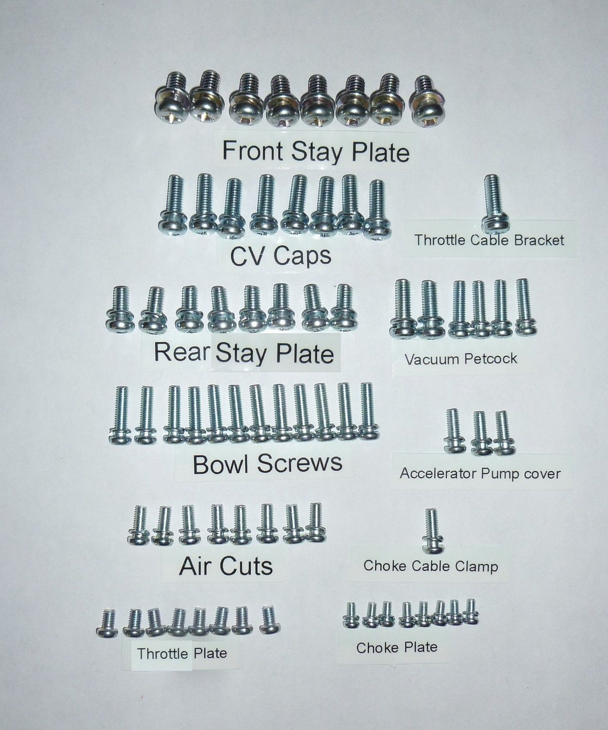 Honda CB750 CB900 CB1000 CB1100 DOHC Screw Set
