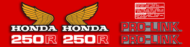 Honda XL250R Complete Decal Set
