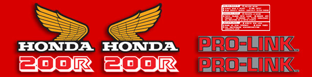 Honda XL200R Complete Decal Set