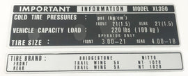 Tire Info Decal (73-0637)