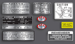 Honda XL250 Warning and Service Label Decal Set