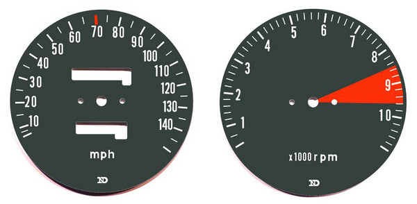 Honda CB750F Speedo and Tachometer Face Plate Set MPH