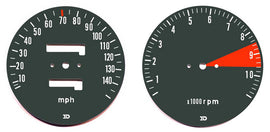CB750F 1975 Speedo & Tachometer Face Plate Set ~ MPH (73-0648)