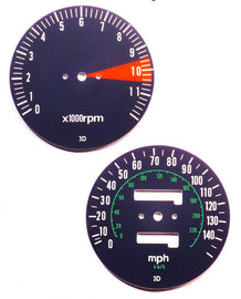 CB750F 1977 Speedo & Tachometer Face Plate Set ~ MPH (73-0651)