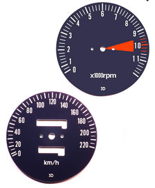CB750F 1978 Speedo & Tachometer Face Plate Set ~ KM/H (73-0652)