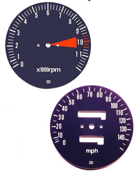 CB750F 1978 Speedo & Tachometer Face Plate Set ~ MPH