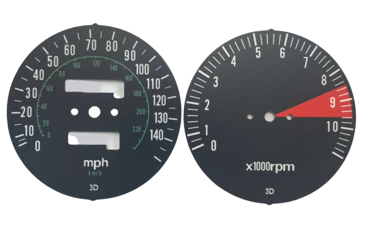 Honda CB750F Speedo and Tachometer Face Plate Set MPH