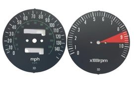 CB750F 1978 Speedo & Tachometer Face Plate Set ~ MPH (73-0653)