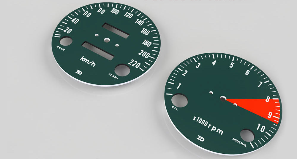 CB750K 1971 Speedo & Tachometer Face Plate Set ~ KM/H