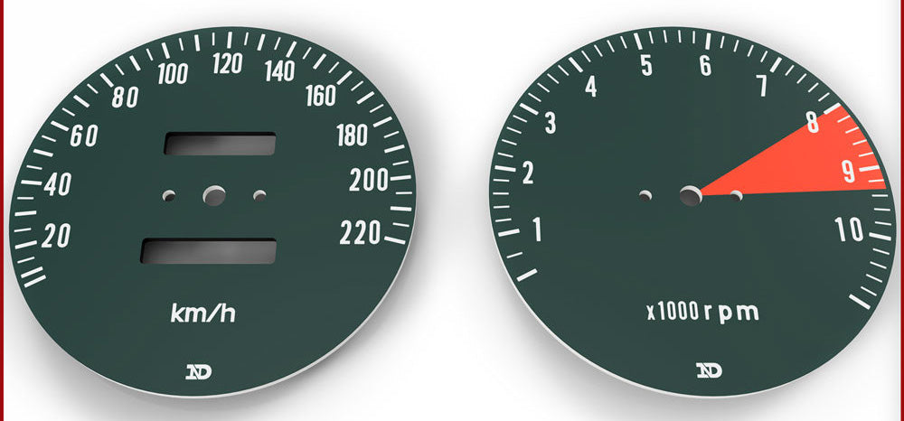 Honda CB750K Speedo and Tachometer Face Plate Set KM/H