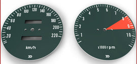 CB750K 1972 Speedo & Tachometer Face Plate Set ~ KM/H (73-0657)
