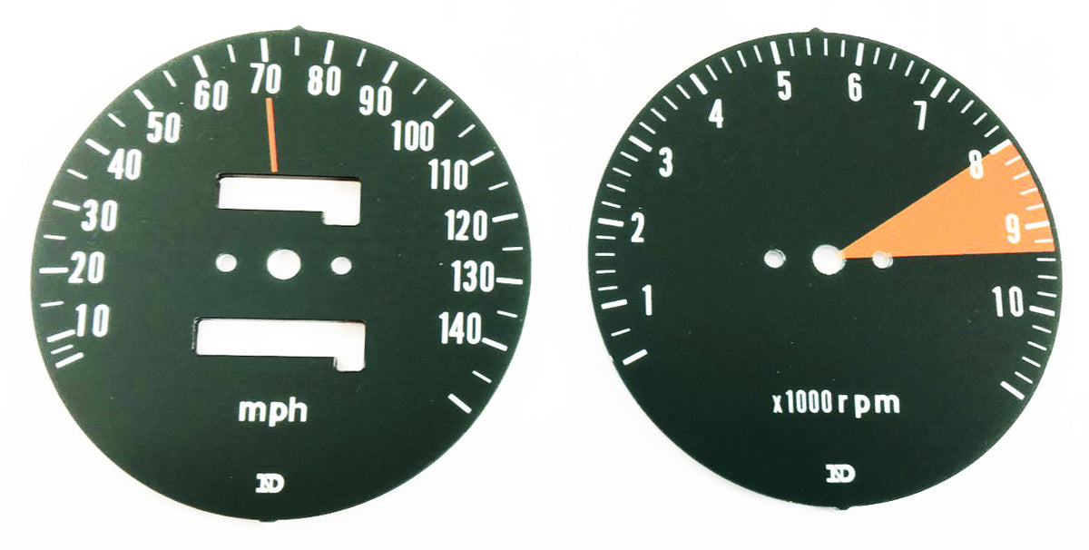 Honda CB750K Speedo and Tachometer Face Plate Set MPH