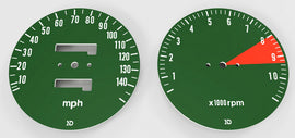 CB750K 1976 Speedo & Tachometer Face Plate Set ~ MPH (73-0660)