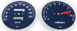 CB750K 1978 Speedo & Tachometer Face Plate Set ~ KM/H (73-0663)