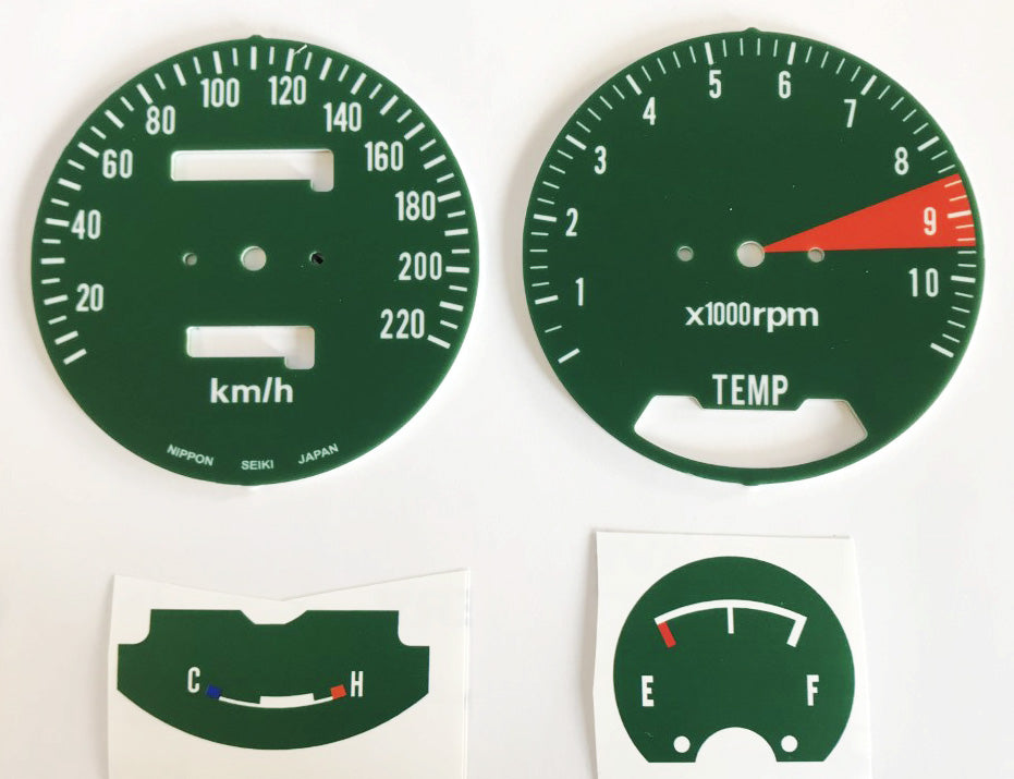 Honda GL1000 K0 Speedometer and Tachometer Face Plate Set KM/H