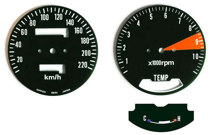 Honda GL1000LTD GL1000 LTD Speedometer and Tachometer Face Plate Set KM/H