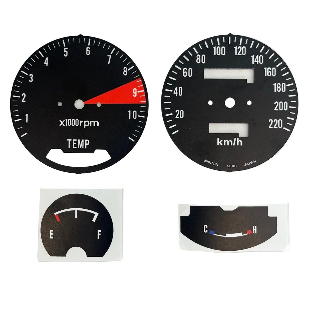 1976 Honda GL1000LTD GL1000 LTD Speedometer & Tachometer Face Plate Set - KM/H