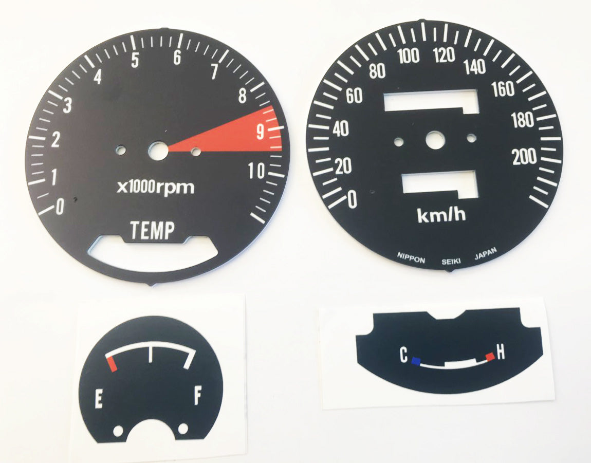 Honda GL1000 K2 Speedometer and Tachometer Face Plate Set KM/H