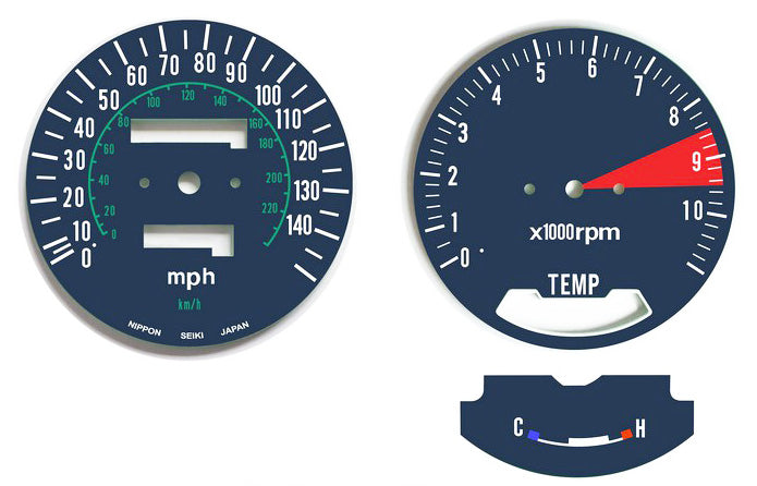Honda GL1000 K2 Speedometer and Tachometer Face Plate Set MPH