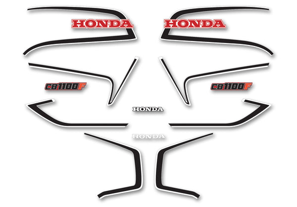 Honda CB1100F Complete Decal Set Red and White USA Model
