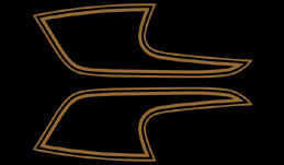 CB350F 1974 Gas Tank Decal Set ~ Glory Blue Black Metallic (73-0693)