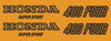 1977 Honda CB400F Tank & Side Logo Decals - Parakeet Yellow