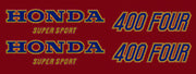 Honda CB400F Tank and Side Logo Decals Candy Antares Red