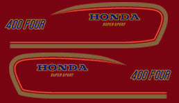 CB400F 1977 Complete Decal Set ~ Candy Antares Red (73-0702)
