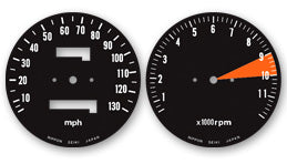 CB500T 1975-76 Speedo & Tach Face Decal Set ~ MPH (73-0708)