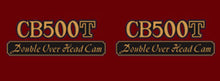 Load image into Gallery viewer, CB500T 1975-76 Side Cover Decal Set ~ Glory Brown Metallic / Candy Antares Red