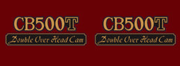 CB500T 1975-76 Side Cover Decal Set ~ Glory Brown Metallic / Candy Antares Red (73-0709)