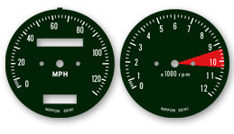 Honda CB400F Speedo and Tach Face Decal Set MPH