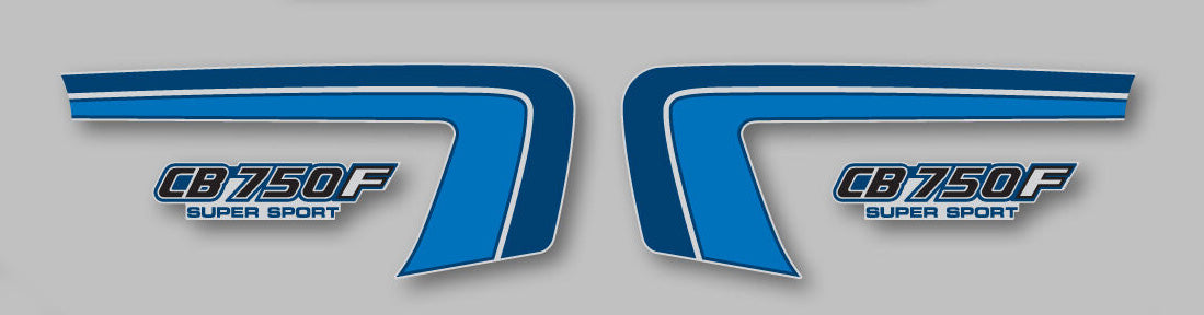 Honda CB750F Side Panel Stripe and Logo Decal Set Silver Model