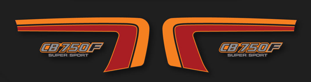 Honda CB750F Side Panel Stripe and Logo Decal Set Black Model