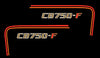 1980 Honda CB750F Side Panel Stripe Decal Set - Black Model